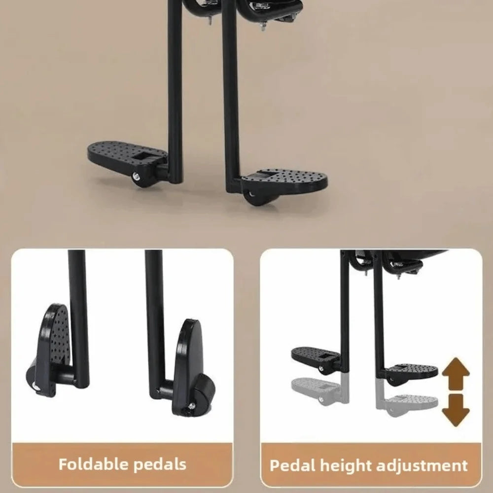Front-Mounted Child Bicycle Seat Pedals Padded Front Child Seat for MTB Armrests Adjustable ‌Child Safety Seat Mountain Bikes