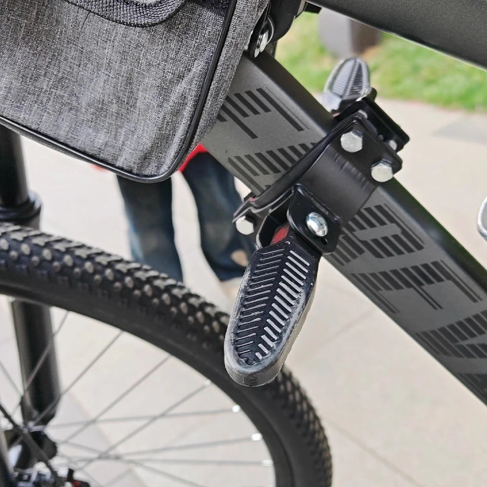 Front Mounted Child Bike Seat with Guardrail & Foot Pedals – Safe Toddler Bicycle Seat for Kids 1-5 Years, 66 lbs Capacity, Fits Most Mountain & City Bikes