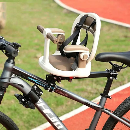 Children Front Bicycle Seat, Mountain Bike Baby Seat, Seat 360° Swivel, Quick Release, with Footrest, Armrests, Grid, Belt