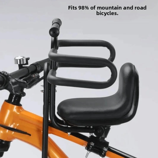 Front-Mounted Child Bicycle Seat Pedals Padded Front Child Seat for MTB Armrests Adjustable ‌Child Safety Seat Mountain Bikes