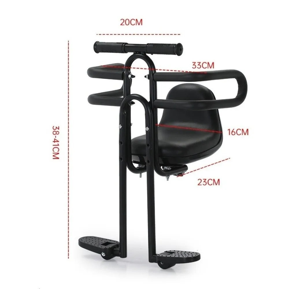 Front-Mounted Child Bicycle Seat Pedals Padded Front Child Seat for MTB Armrests Adjustable ‌Child Safety Seat Mountain Bikes